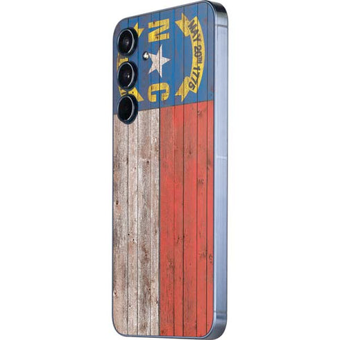 North Carolina Flag Dark Wood Galaxy A35 5G Skin